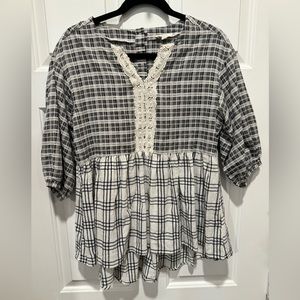Oddly high-low bohemian blouse